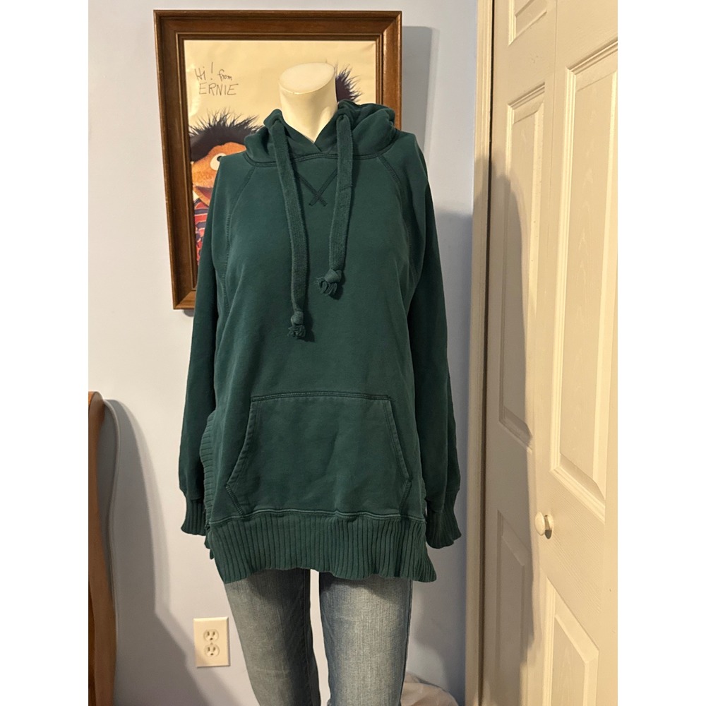 American Eagle Forest Green Oversized Side Slit Hoodie Sweatshirt Medium